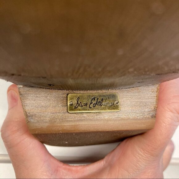 SAM EDELMAN Sz 8.5 Suede Western Style Stacked 1.5” Heel Booties - Picture 9 of 10